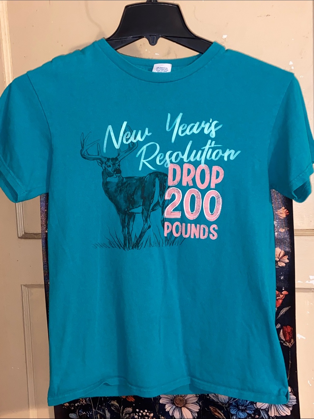 HUNTING HUMOR T-SHIRT DROP 200 Pounds DEER